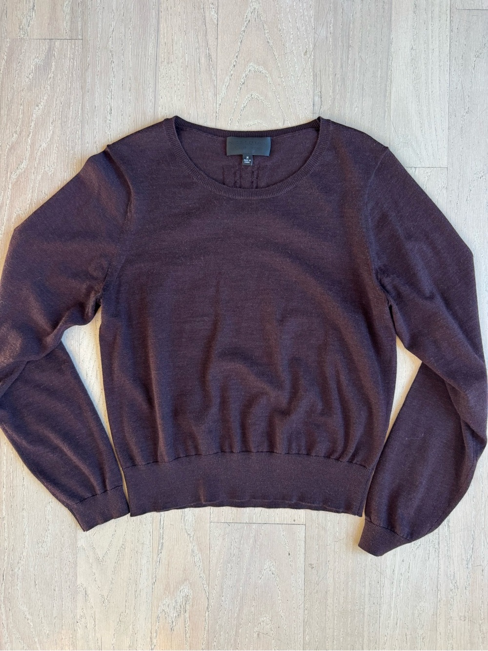 Nili Lotan Women's Scoop Crewneck Sweater in Deep Plum